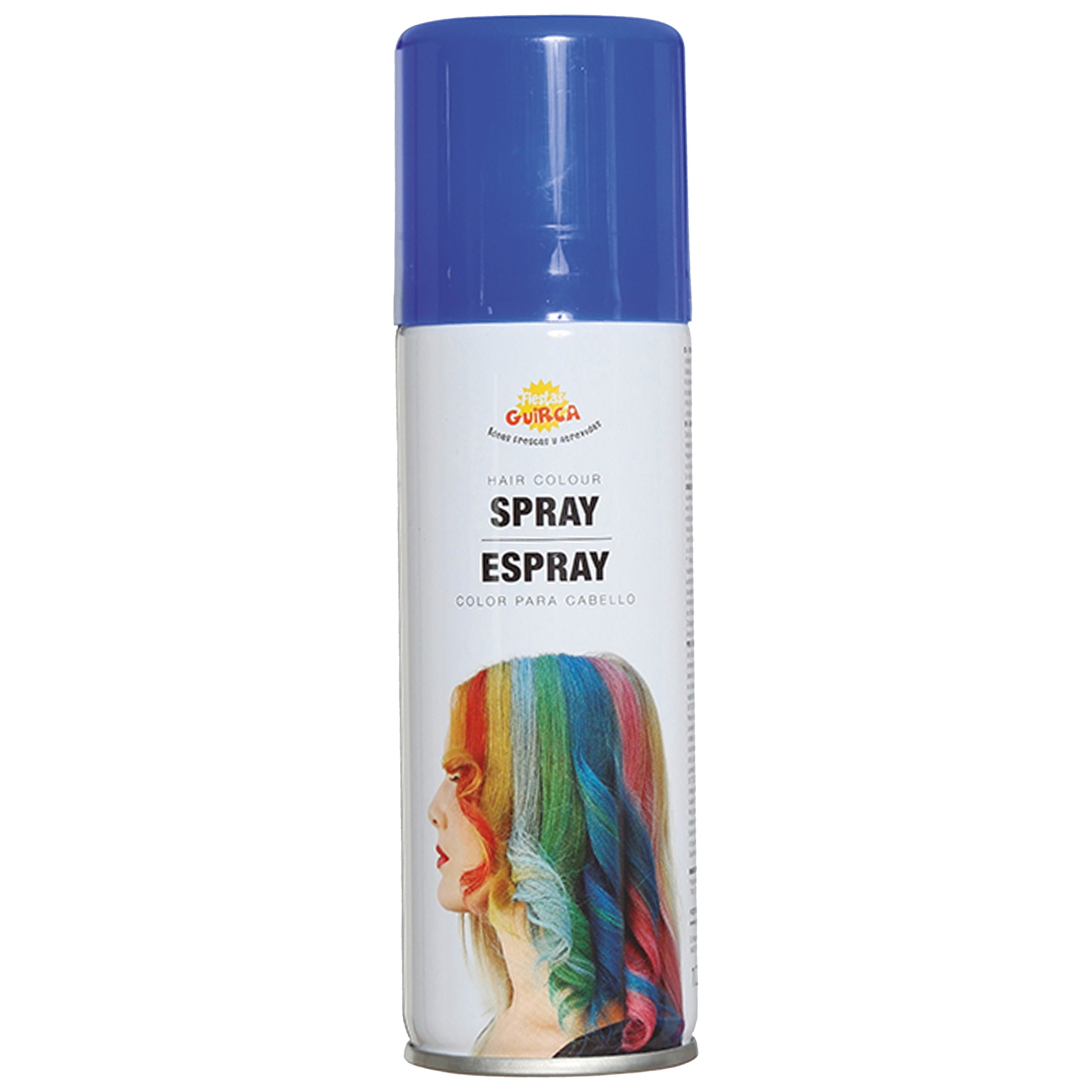 Afbeelding van Carnaval verkleed haar verf/spray - blauw - spuitbus - 125 ml
