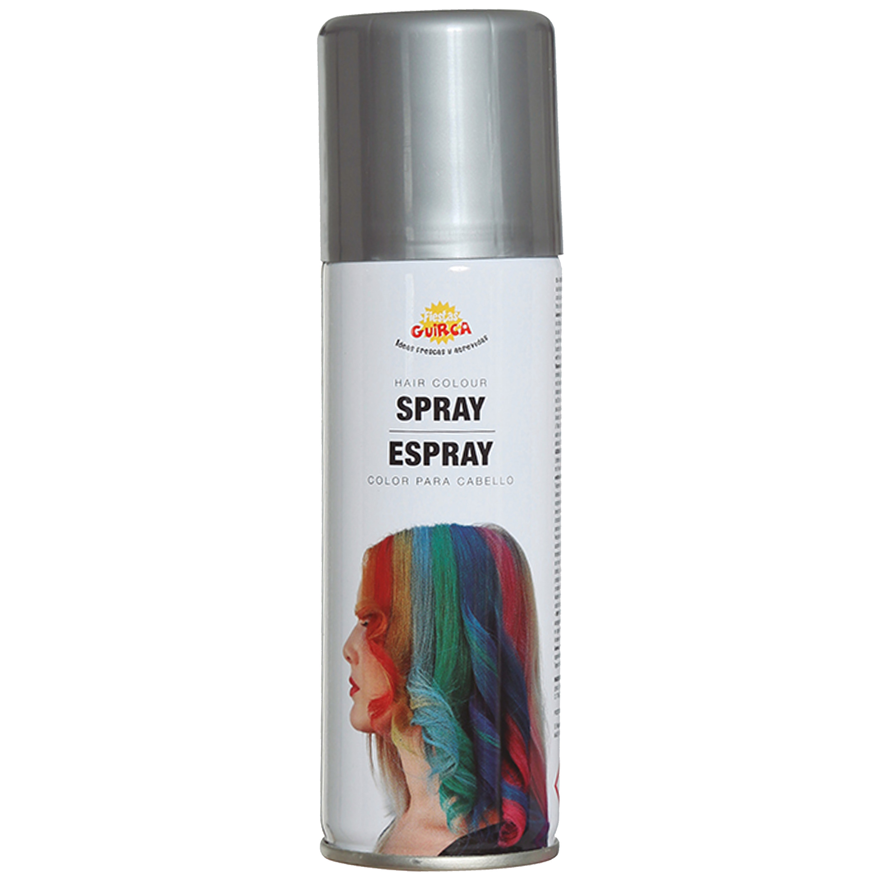 Afbeelding van Carnaval verkleed haar verf/spray - zilver - spuitbus - 125 ml