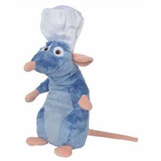 servet Decimale Ambassade Disney pluche rat knuffel Remy Ratatouille met koksmuts 43 cm bij Fun en  Feest België