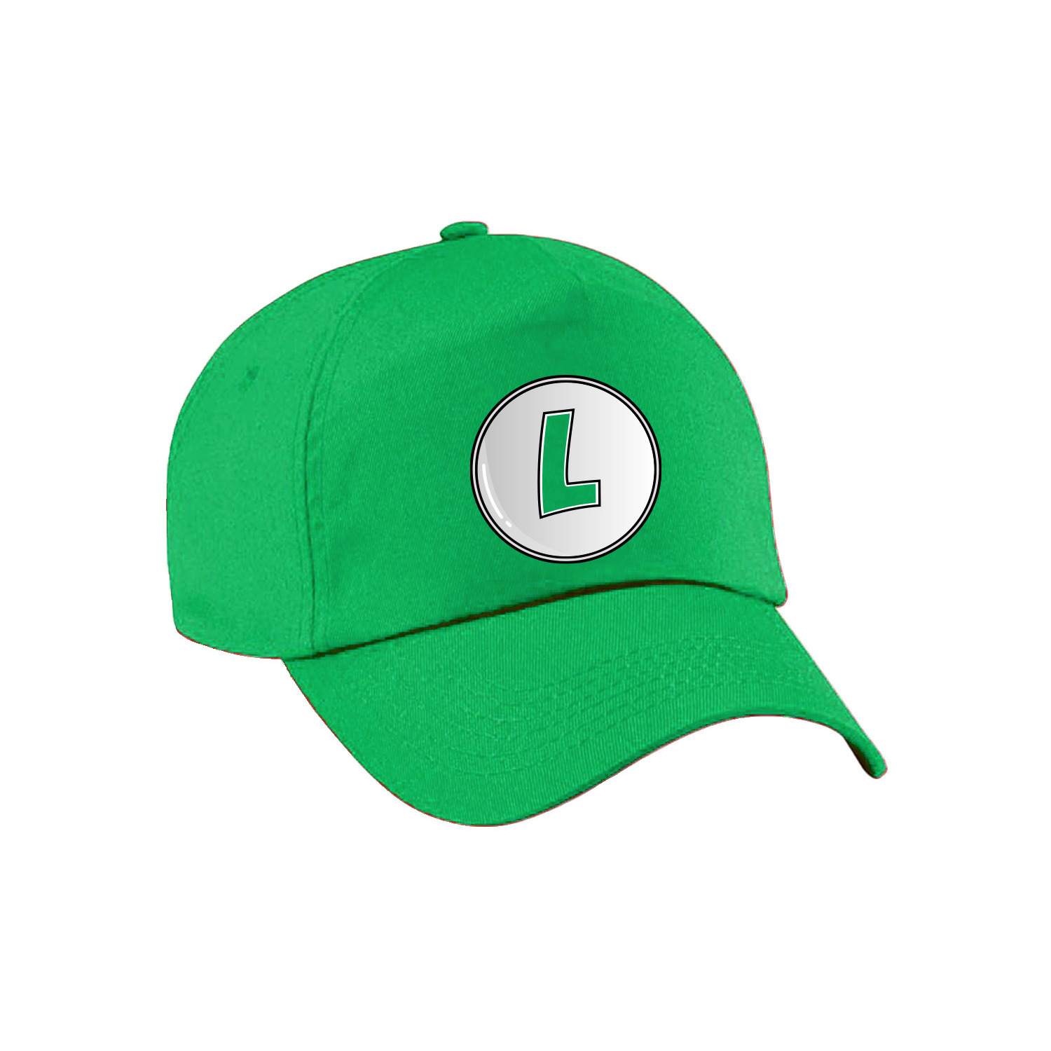 Afbeelding van Game verkleed pet - loodgieter Luigi - groen - kinderen - unisex - carnaval/themafeest outfit