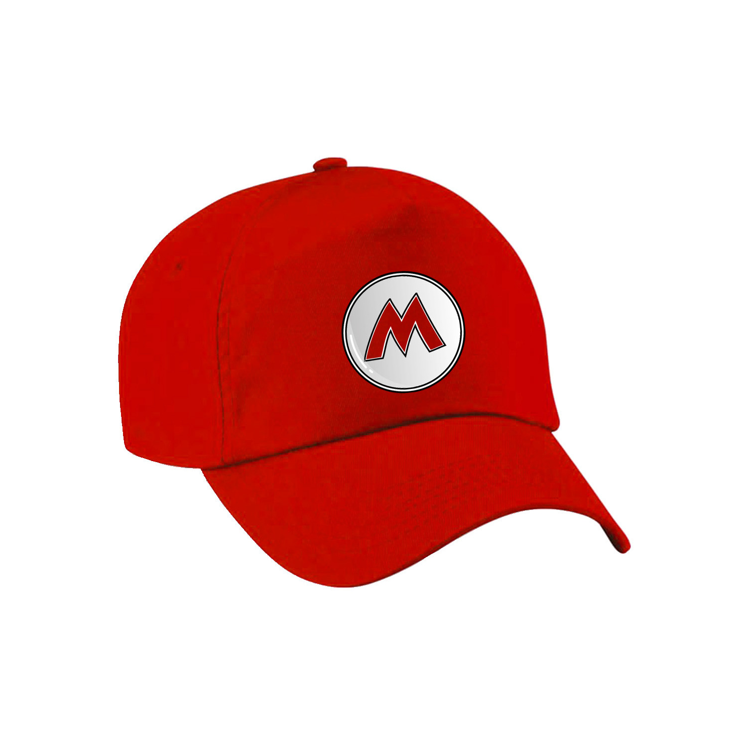 Afbeelding van Game verkleed pet - loodgieter Mario - rood - kinderen - unisex - carnaval/themafeest outfit