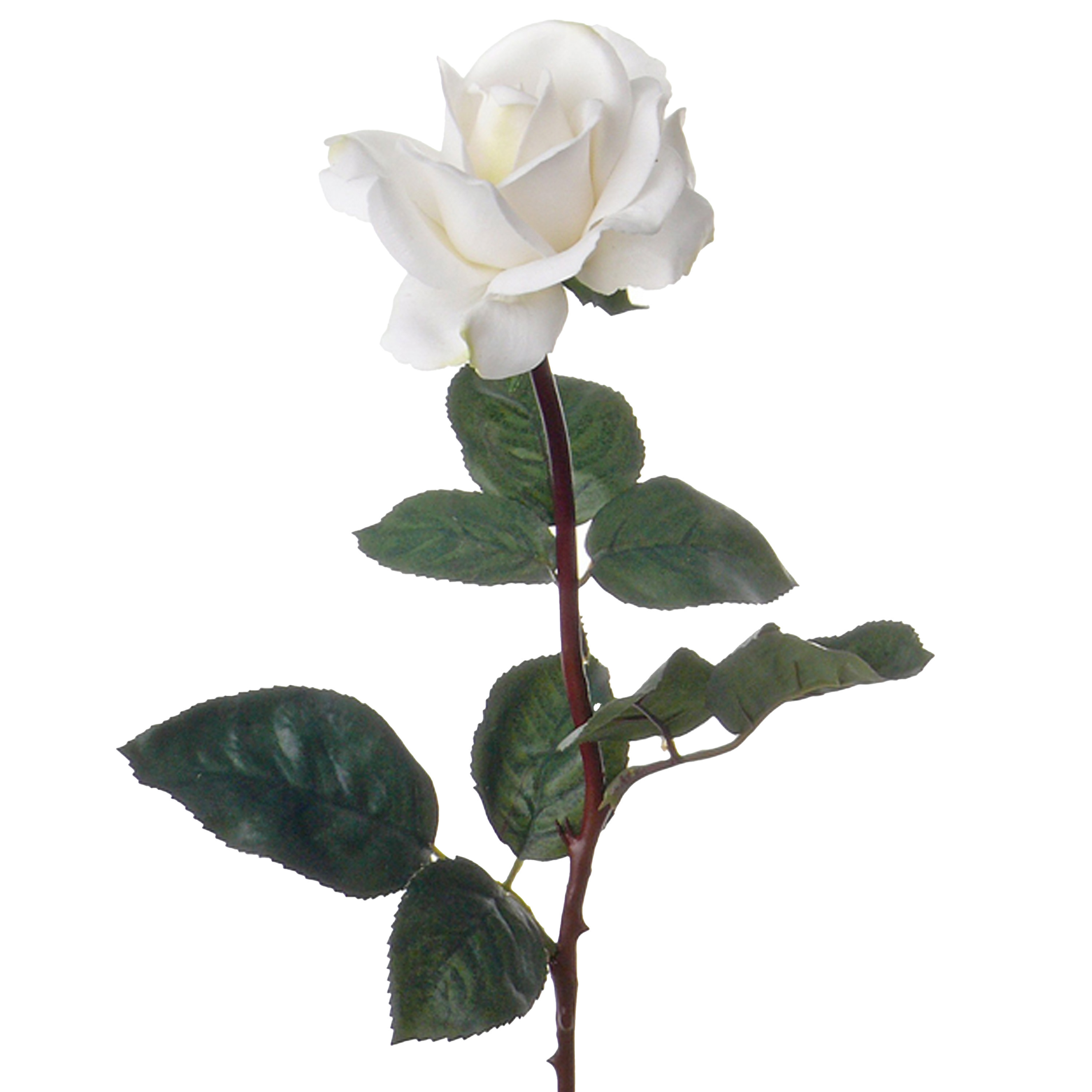 Afbeelding van Kunstbloem roos Caroline - wit - 70 cm - zijde - kunststof steel - decoratie bloemen