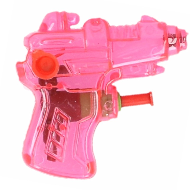 Afbeelding van Mini waterpistool - roze - kunststof - 8 centimeter - zomer speelgoed