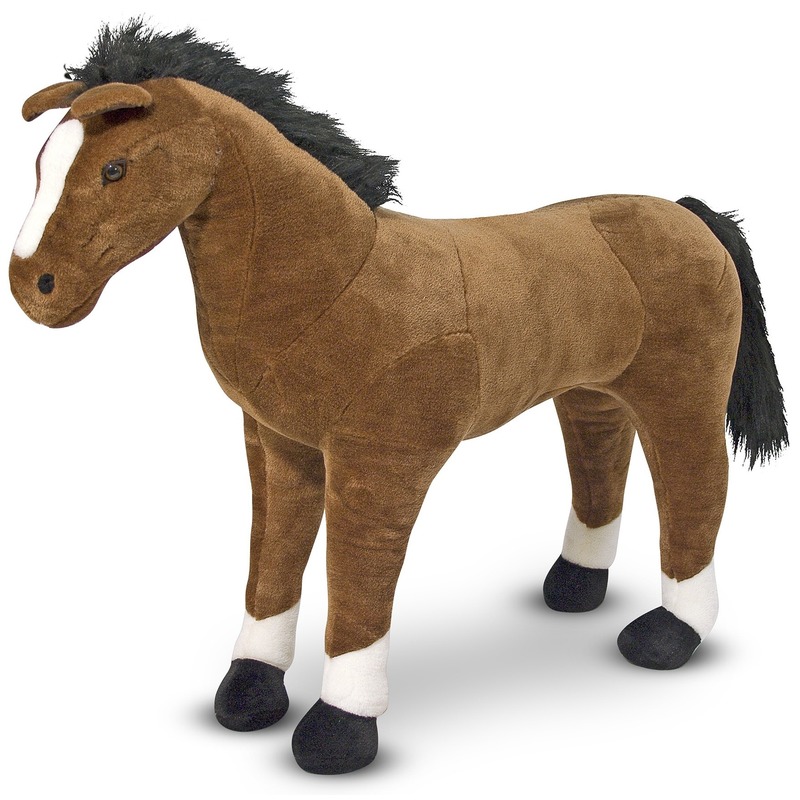 Afbeelding van Pluche grote paarden knuffel 99 cm speelgoed