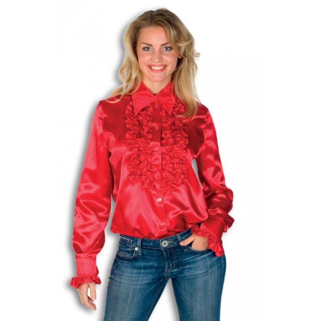 Doe voorzichtig Beperkt Geweldig Rouches blouse rood dames bij Fun en Feest België