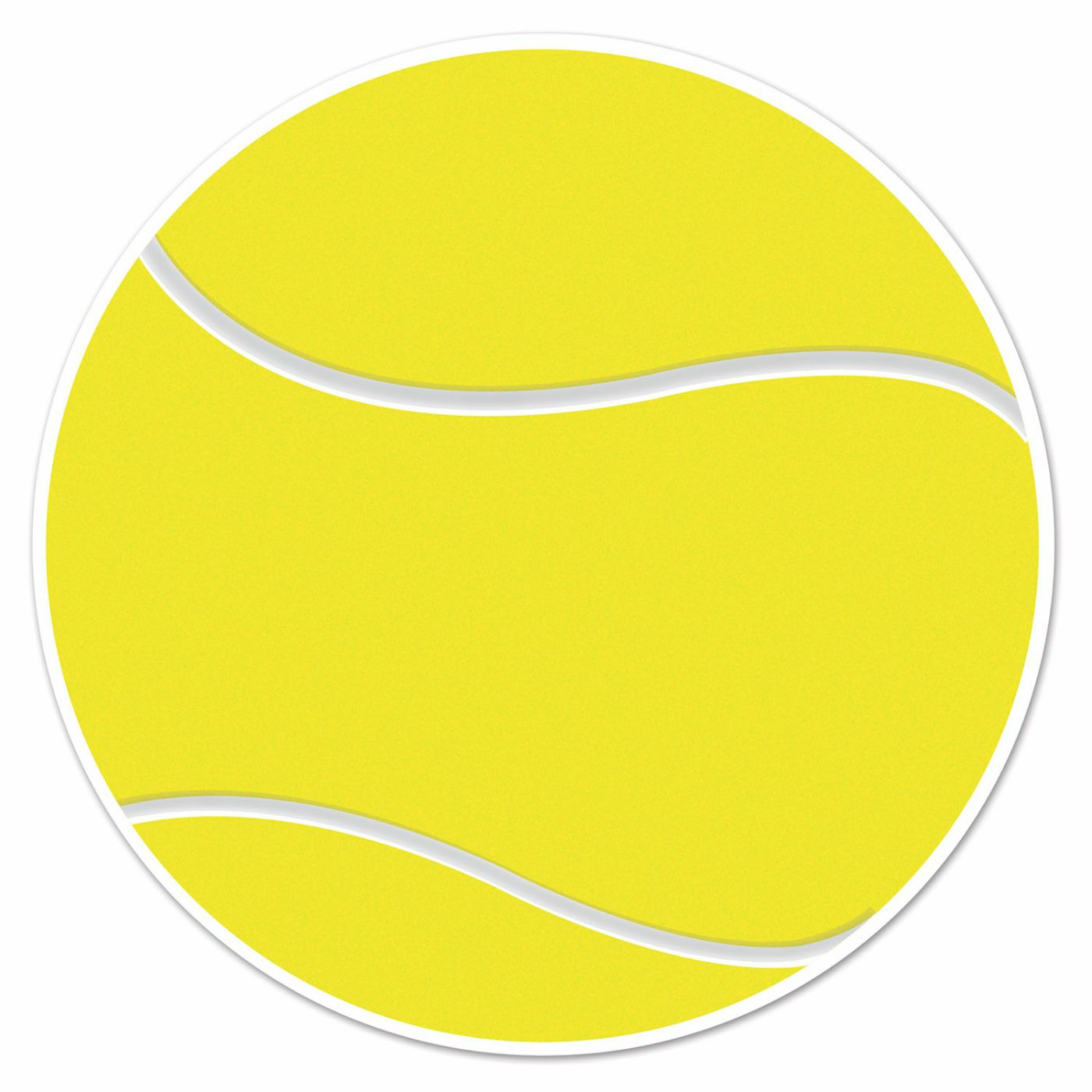 Afbeelding van Tennisbal sport decoratie sticker versiering - geel - dia 13 cm - vinyl