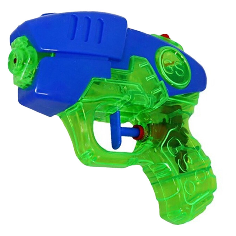 Afbeelding van Waterpistooltje/waterpistool - blauw/groen - 12 cm - speelgoed