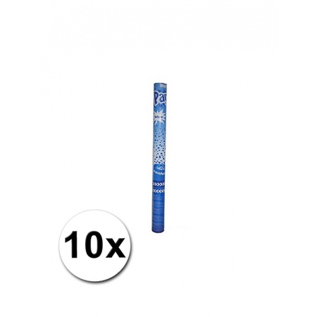 10 confetti shooters blauw 60 cm
