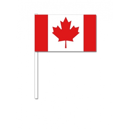 10 zwaaivlaggetjes Canada 12 x 24 cm