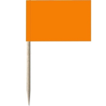 100x Cocktailprikkers oranje 8 cm vlaggetje decoratie