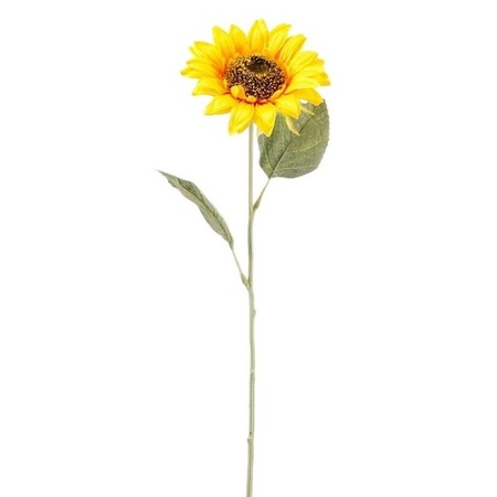 10x Yellow sunflowers artificial flowers 62 cm