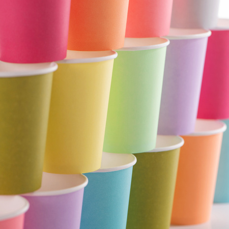 10x Party cups paper royal blue - 270 ml