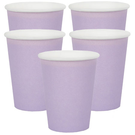 10x Party cups paper purple - 270 ml