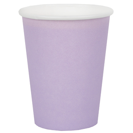 10x Party cups paper purple - 270 ml