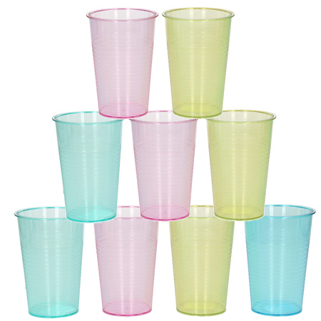 12x Plastic drinking glasses 200 ml multi-color