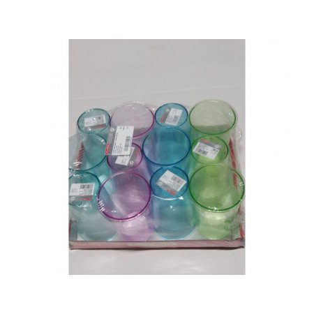 12x Plastic drinking glasses 200 ml multi-color