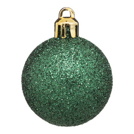 12x stuks kerstballen mix goud/rood/groen glans/mat/glitter kunststof 4 cm