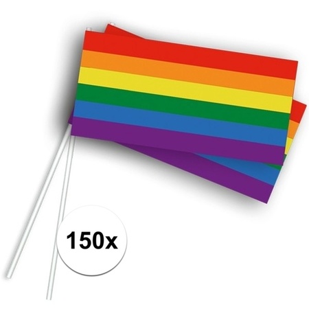 150x Hand wavers with Rainbow