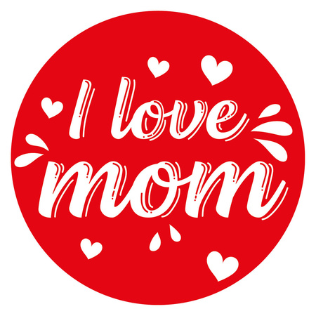 15x Onderzetters I love mom Moederdag onderleggers