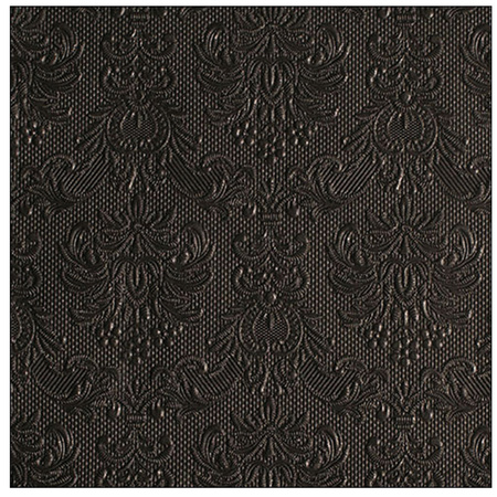 15x Tafel diner/lunch servetten 40 x 40 cm luxe deco print zwart