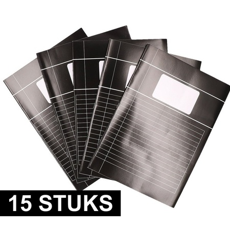 15x notebooks A4 lines black
