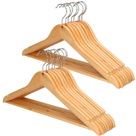 16 stuks Luxe houten kledinghangers 