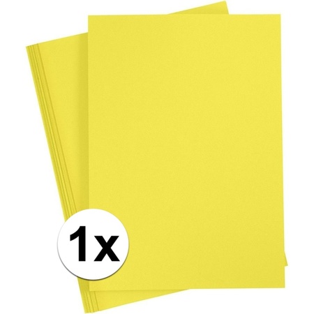 5x A4 hobby karton geel/donkergroen/blauw/oranje/rood