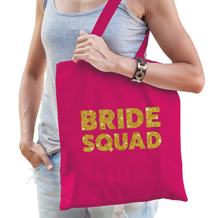 1x Bride To Be vrijgezellenfeest tasje roze goud/ goodiebag dames