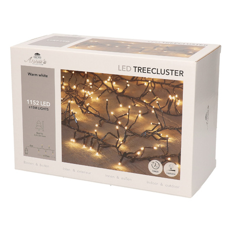 1x Christmas lights with timer and dimmer warm white 1152 leds 15 m