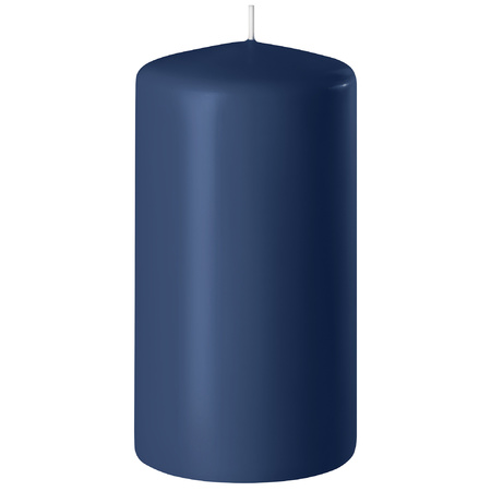 1x Donkerblauwe cilinderkaars/stompkaars 6 x 10 cm 36 branduren