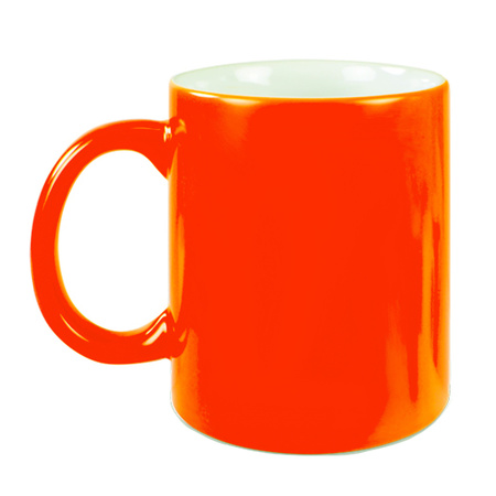 1x Unprinted fluor orange mug 330 ml