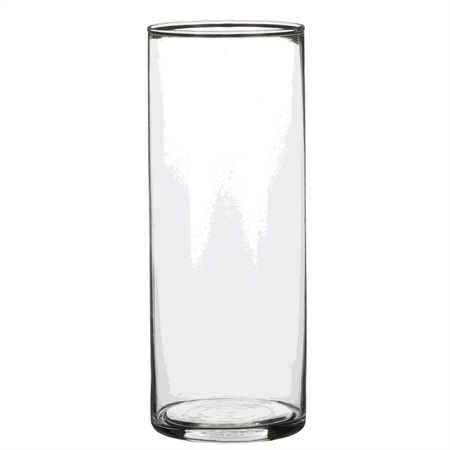 1x Glazen cilinder vaas/vazen 24 cm rond