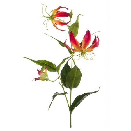 1x Gloriosa/Klimlelie kunstbloemen/kunstplanten rood/geel 75 cm