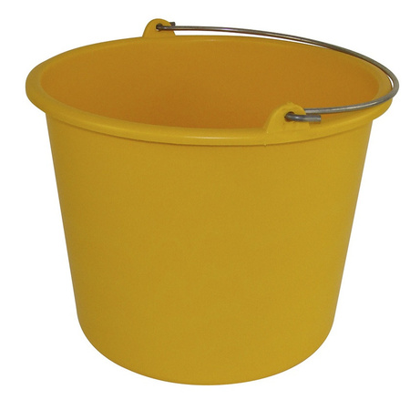 1x Plastic buckets yellow 12 liters 