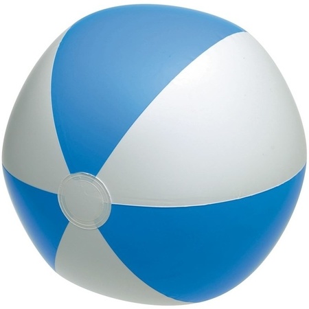 1x Inflatable beachball blue/white 28 cm toy