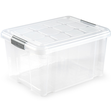 1x Storage trays/organizers with lid 16 liter 40 cm transparent