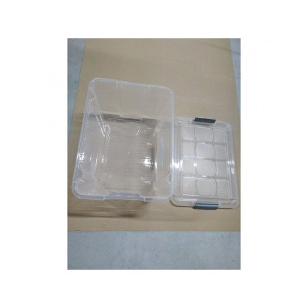 1x Storage trays/organizers with lid 16 liter 40 cm transparent