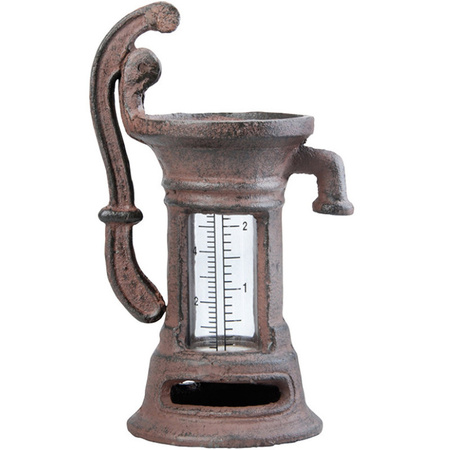 1x Regenmeter/neerslagmeter gietijzer waterpomp