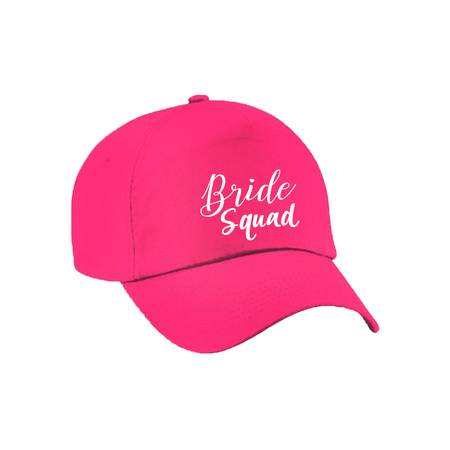 1x Roze vrijgezellenfeest petje Bride Squad sierlijk dames