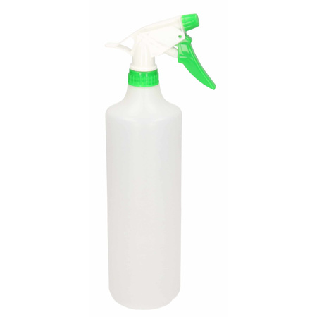 1x Waterverstuivers/plantenspuiten groen/witte spraykop 1 liter