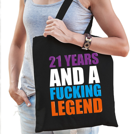 21 year legend / 21 jaar legende cadeau tas zwart voor dames