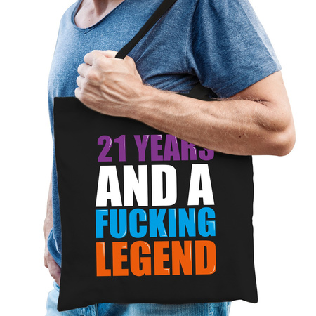 21 year legend / 21 jaar legende cadeau tas zwart voor heren