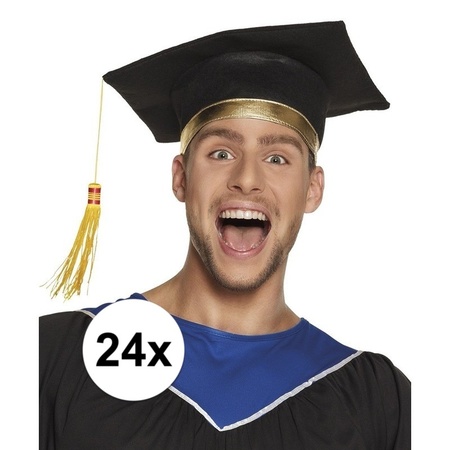 24x Graduate hat black