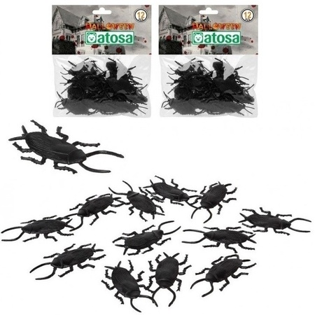 24x Horror decoratie kakkerlakken van plastic 6 cm