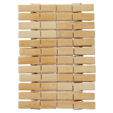 Wasknijperzak met karabijn en 96 houten wasknijpers