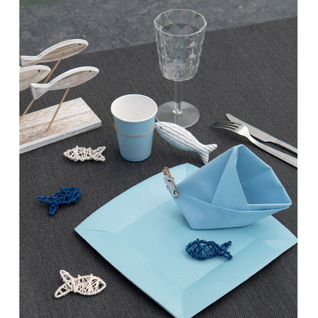 25x stuks feest servetten lichtblauw - 40 x 40 cm - papier