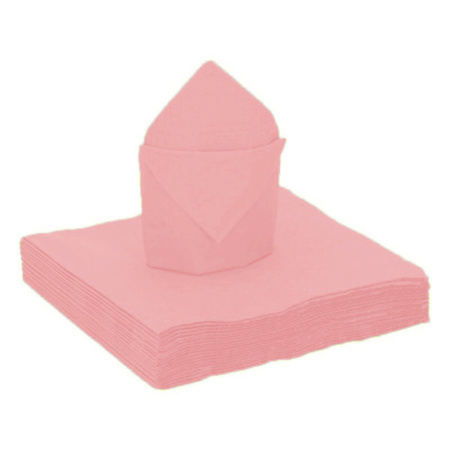 25x Pieces biodegradable napkins pink - 40 x 40 cm - paper