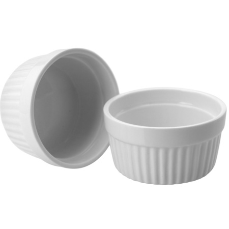 2x Creme brulee bowls white 11 cm made of porcelain