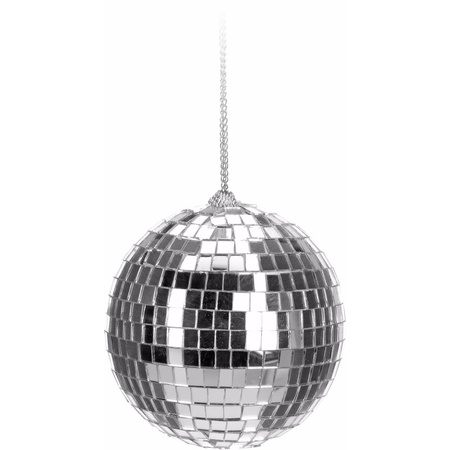 2x Kerstboom decoratie discoballen zilver 6 cm