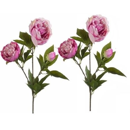 2x Rose spray 70 cm pink